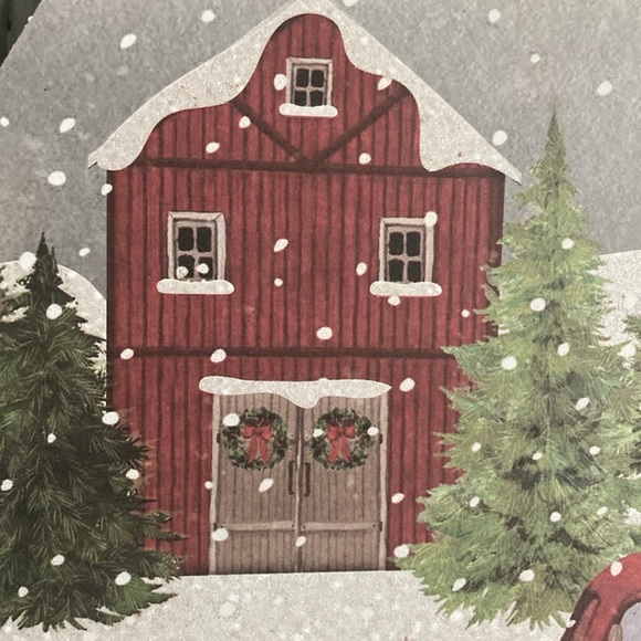 NWT Beautiful Rustic Farmhouse Glittered ❄️ Merry Christmas Farmtruck Decor Sign - Picture 8 of 15